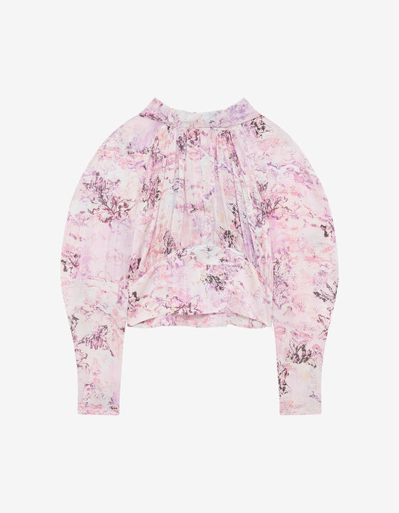 CUT-OUT PRINTED TOP