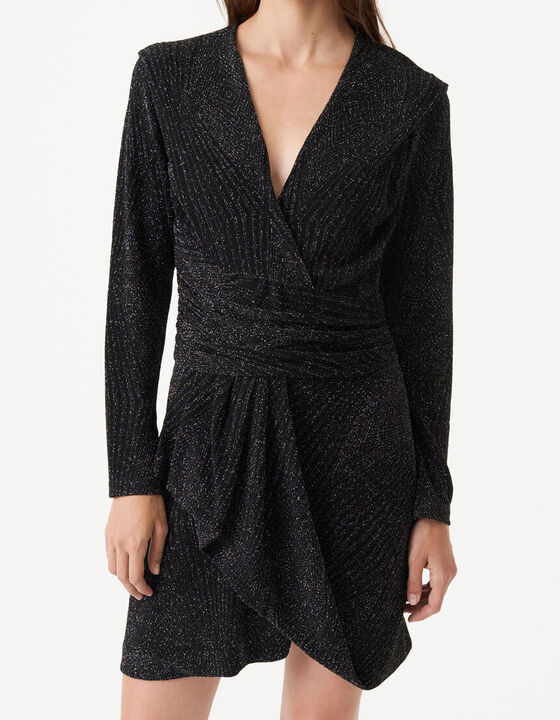 LUREX V-NECK DRESS