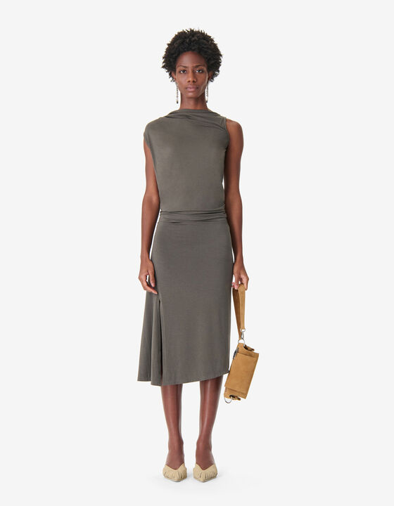 ASYMMETRICAL MIDI DRESS