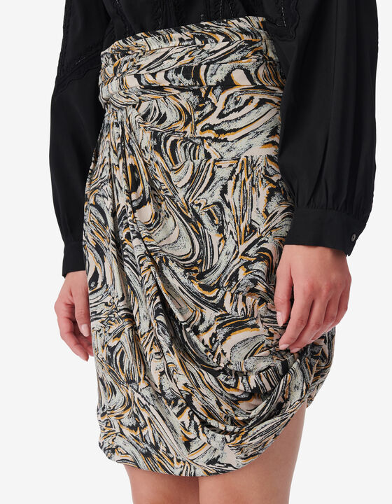 PRINTED SILK SKIRT