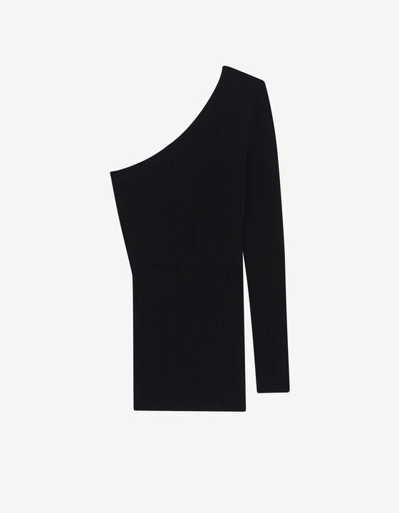 RIBBED ASYMMETRICAL SWEATER