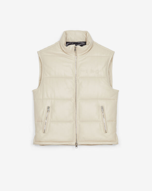 INRA SLEEVELESS LEATHER DOWN JACKET