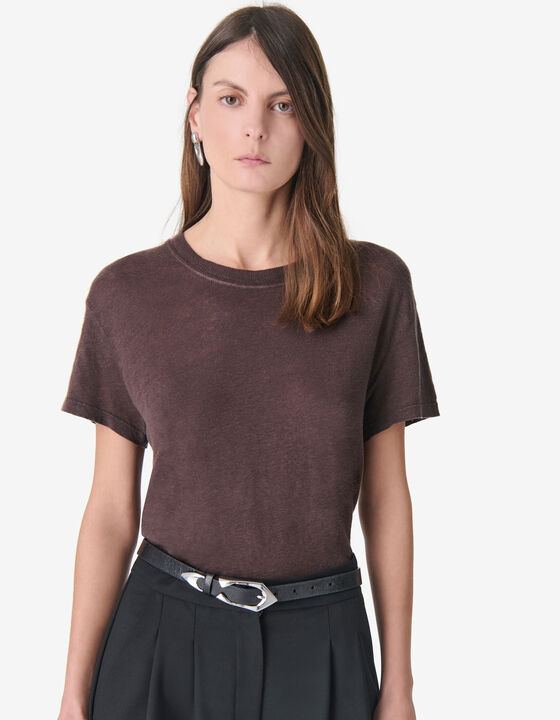 ROUND NECK LINEN T-SHIRT
