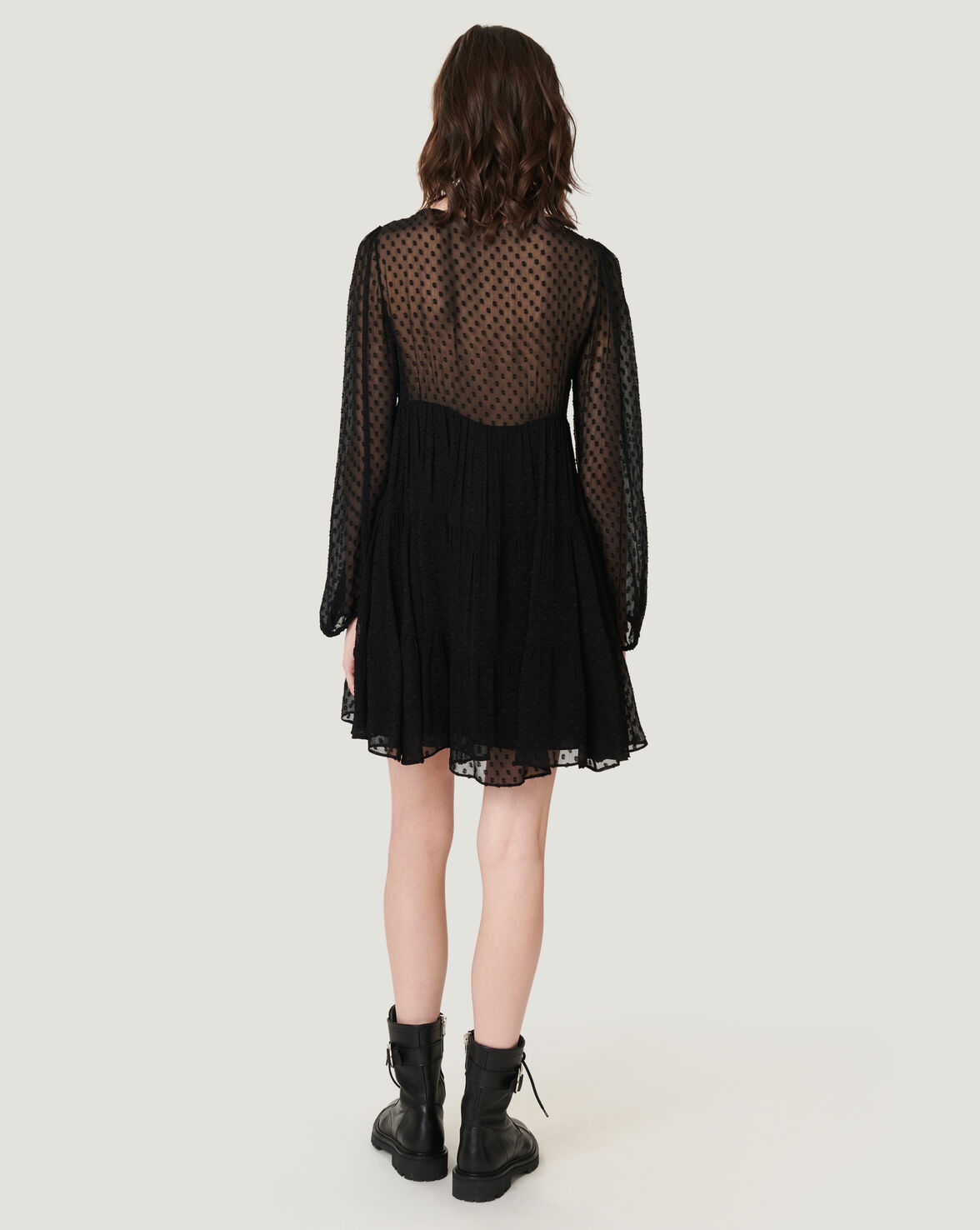 DIXON OPEN HALTER BABYDOLL MINI DRESS image number null