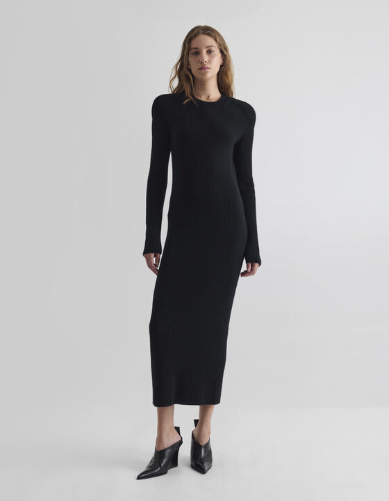 CASHMERE RIBBED MAXI DRESS