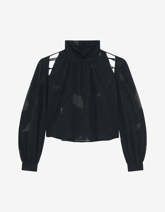 HIGH-NECK TOP WITH CUT-OUT