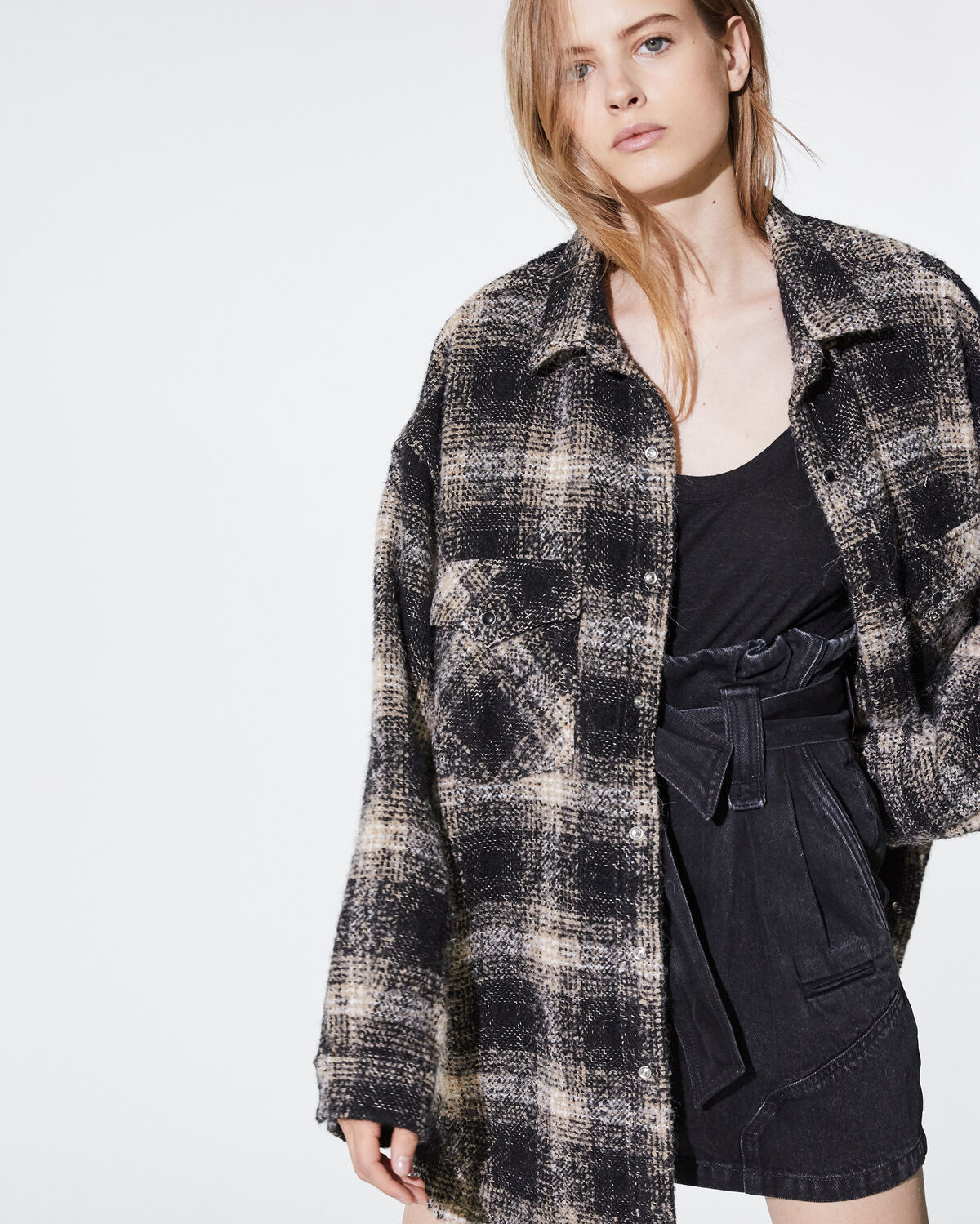 Mirk Shirt Black And Ecru by IRO Paris