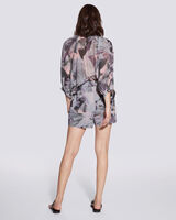 CERAN GEOMETRIC PRINT WRAP MINI JUMPSUIT  image number null