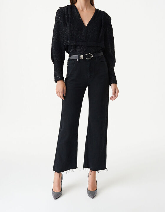 HIGH-WAISTED STRAIGHT-LEG JEANS