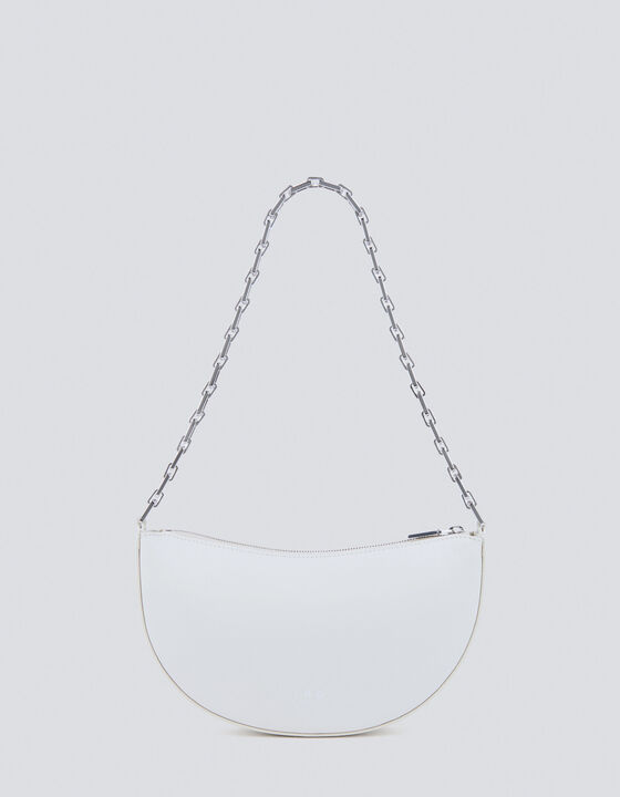ARC CLUTCH LEATHER BAG WITH CHAIN