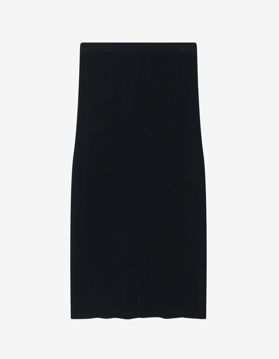 JUPE MIDI EN JERSEY CÔTELÉ