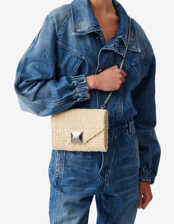 PHONE TWEED BAG WITH CHAIN