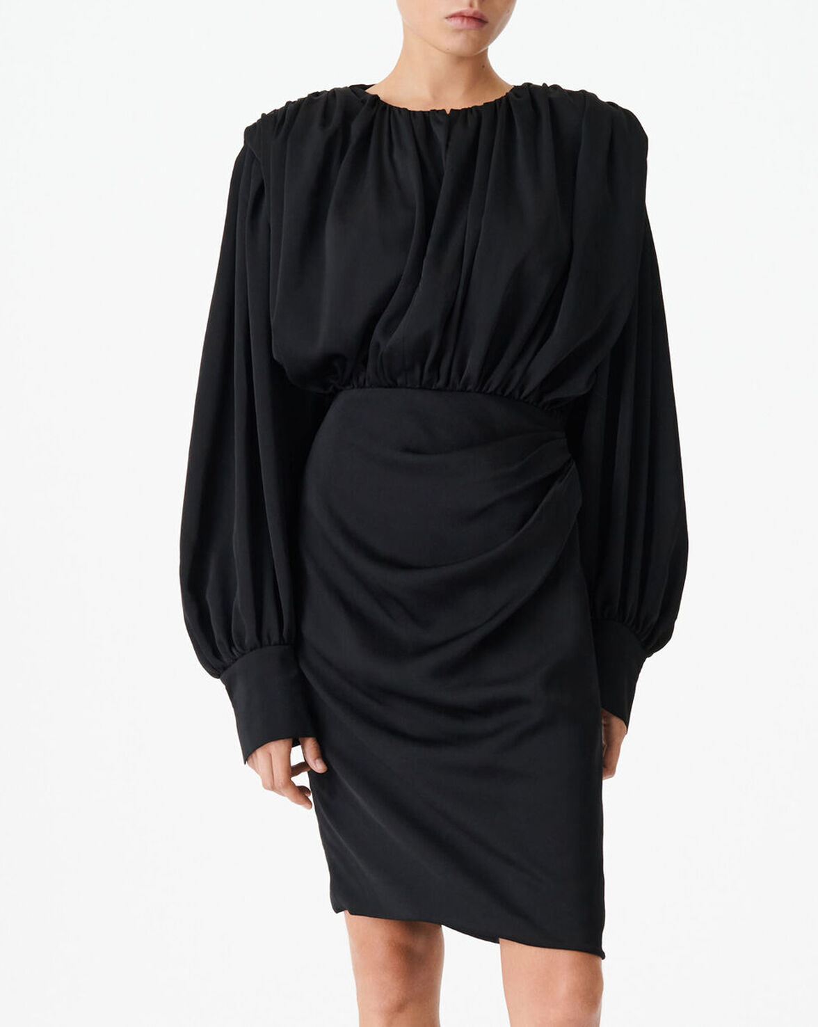 ROBE DRAPÉE COL ROND GWENDA
