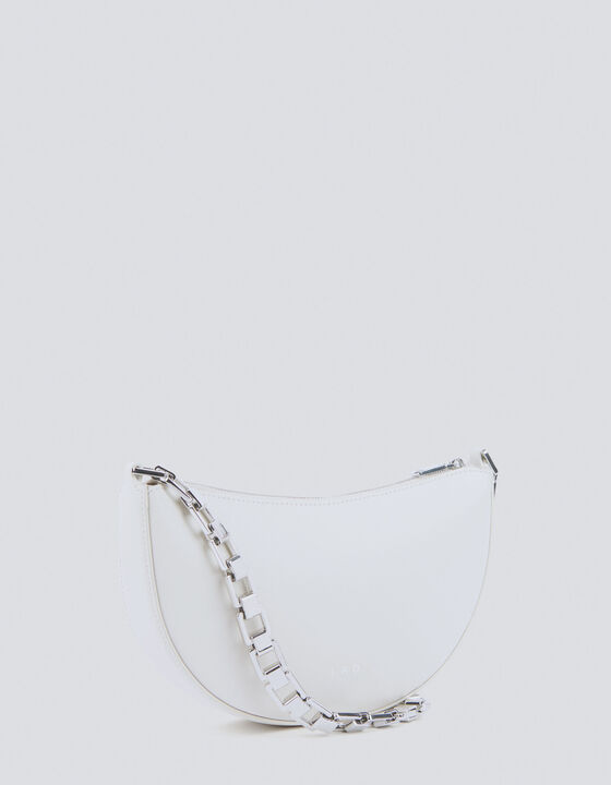 ARC CLUTCH LEATHER BAG WITH CHAIN