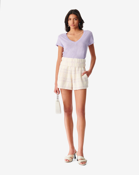 SHORT EN TWEED À CARREAUX OLINE
