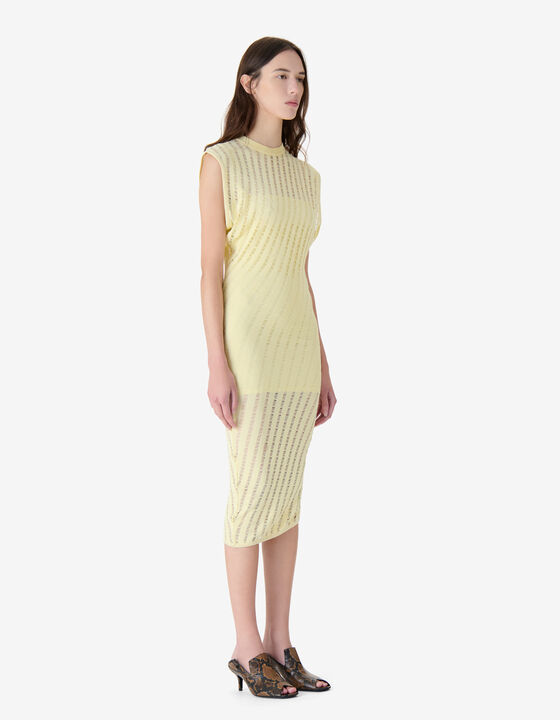 ROBE MIDI EN MAILLE AJOUR&Eacute;E