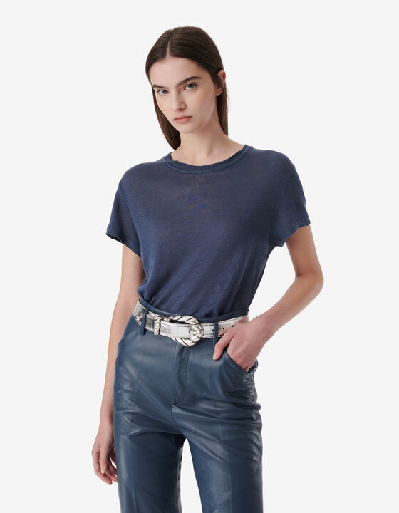 ROUND-NECK LINEN T-SHIRT