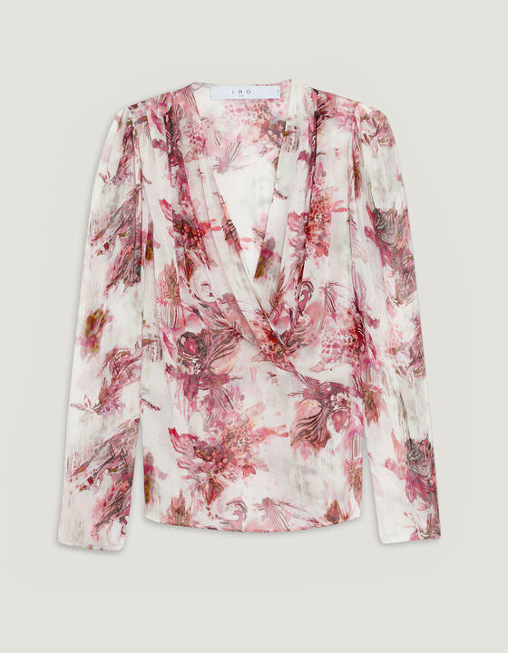 SYLA PRINTED PUFF SLEEVE BLOUSE TOP