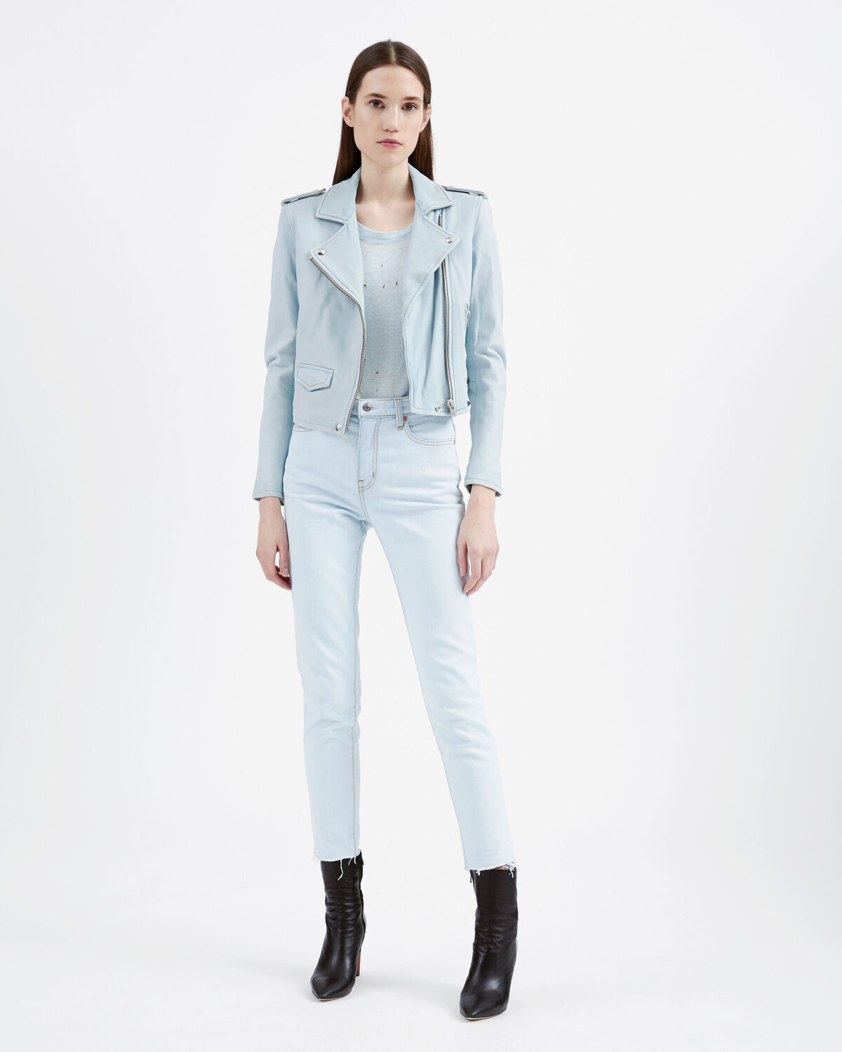 Iro Spring Summer 2018 Collection Ashville Leather Jacket Iro Ashville Leather Jacket Bleached Blue