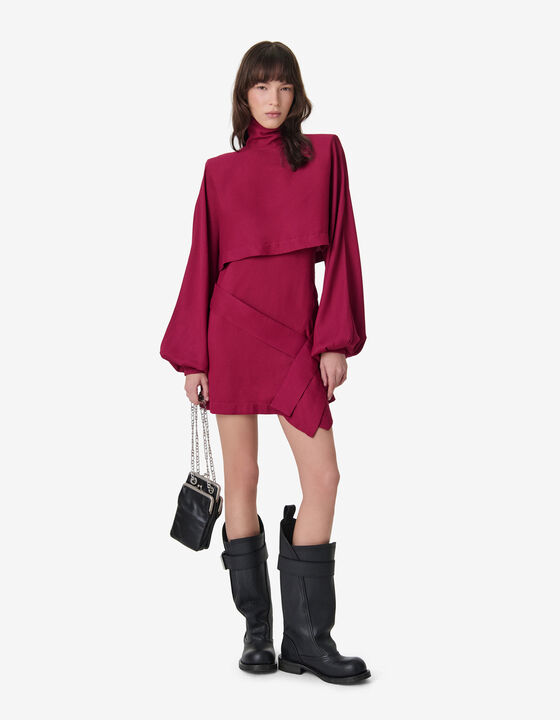 SHORT DRESS WITH A HIGH NECKLINE