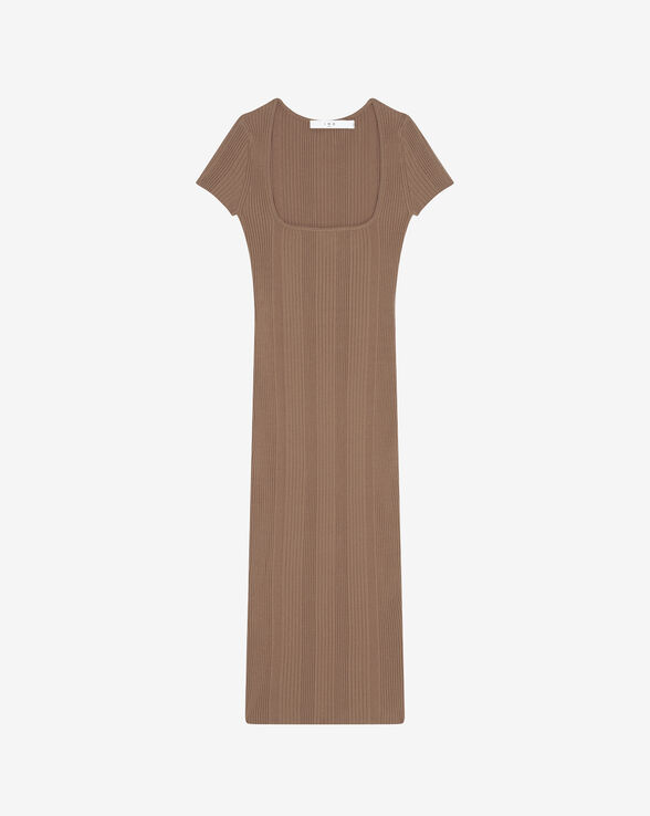 ROBE EN MAILLE À COL CARRÉ PHEBO