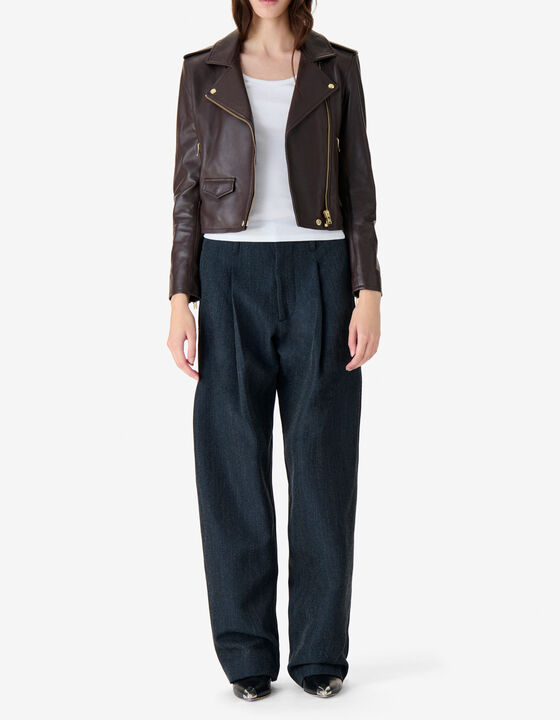 LEATHER BIKER JACKET