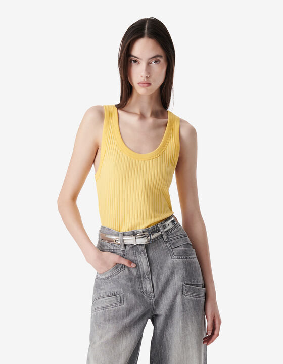CROPPED RIBBED TANK TOP