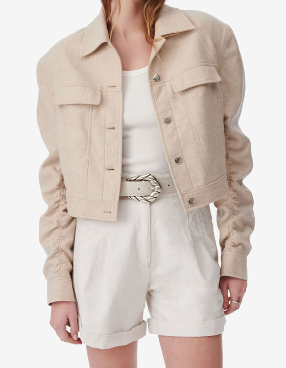 CROPPED JACKET WITH CLASSIC COLLAR