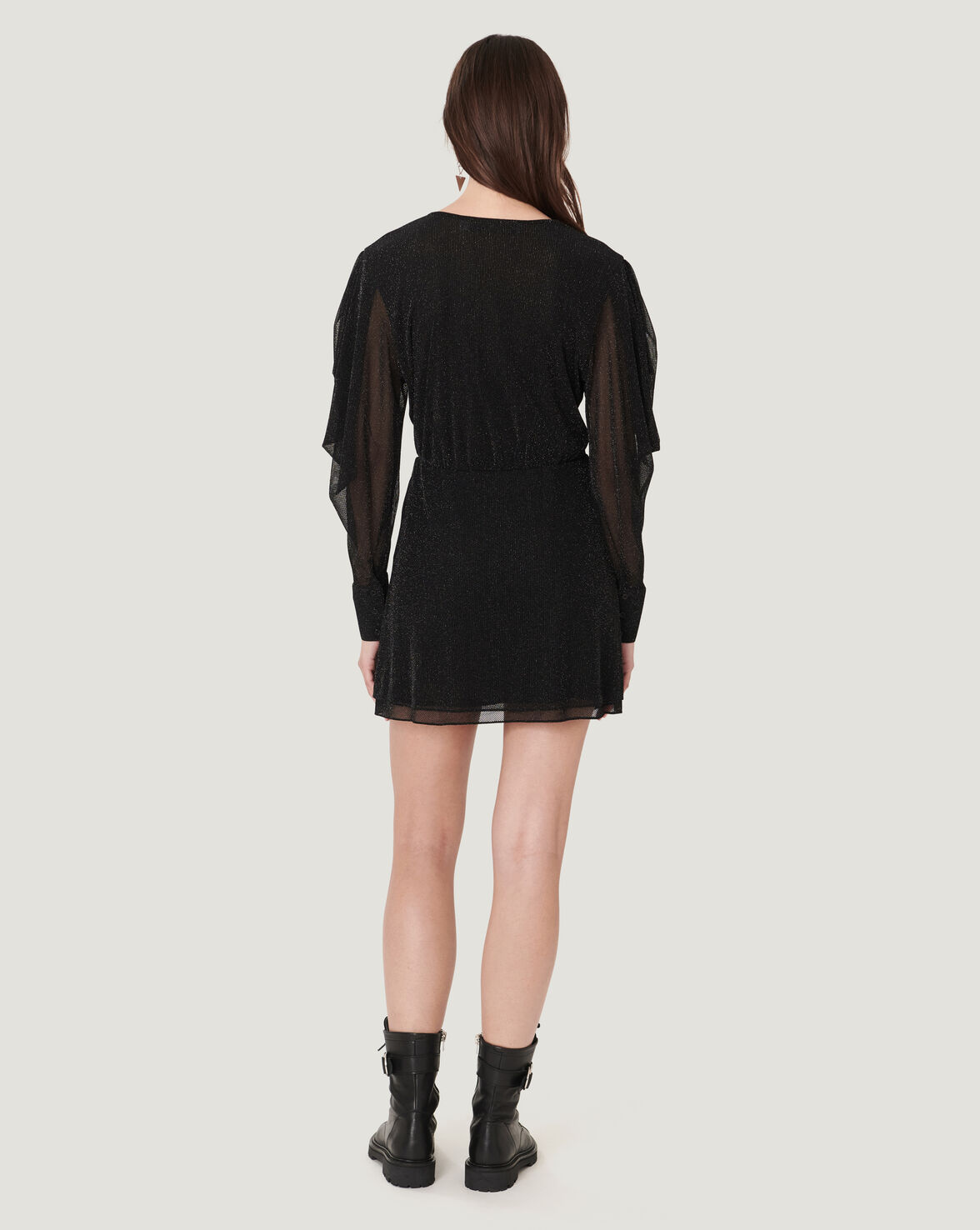 BREJA METALLIC KNIT DRAPED DRESS image number null
