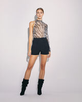 GAIANE ONE SLEEVE ZEBRA PRINT TOP image number null