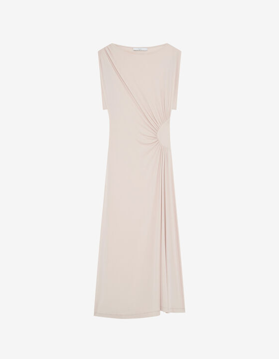 LONG GATHERED JERSEY DRESS