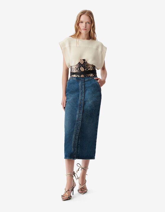 DENIM PENCIL SKIRT