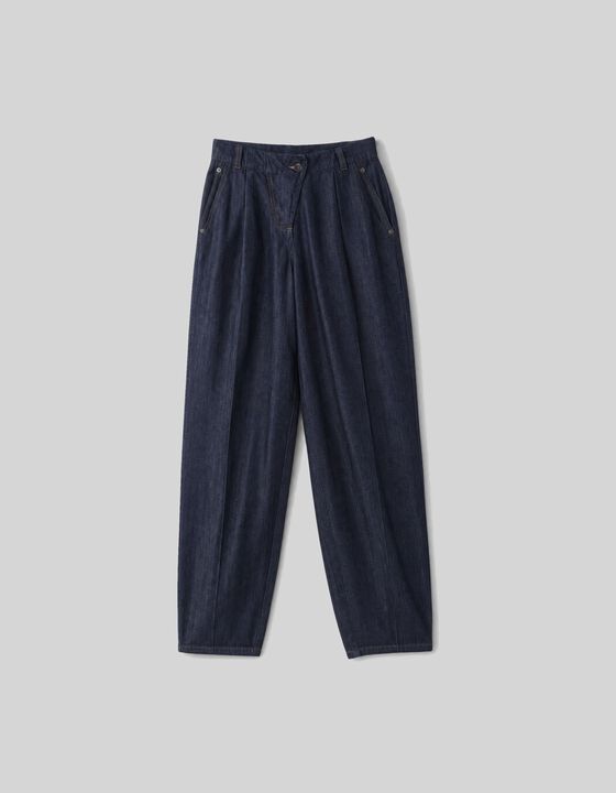 WIDE-LEG PLEATED TROUSERS