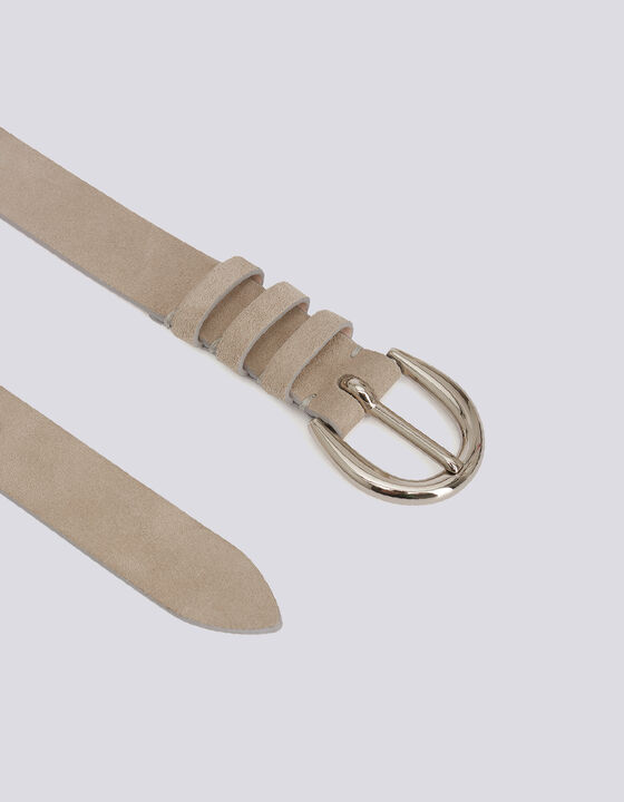 PITA CLASSIC SILVER BUCKLE SUEDE BELT