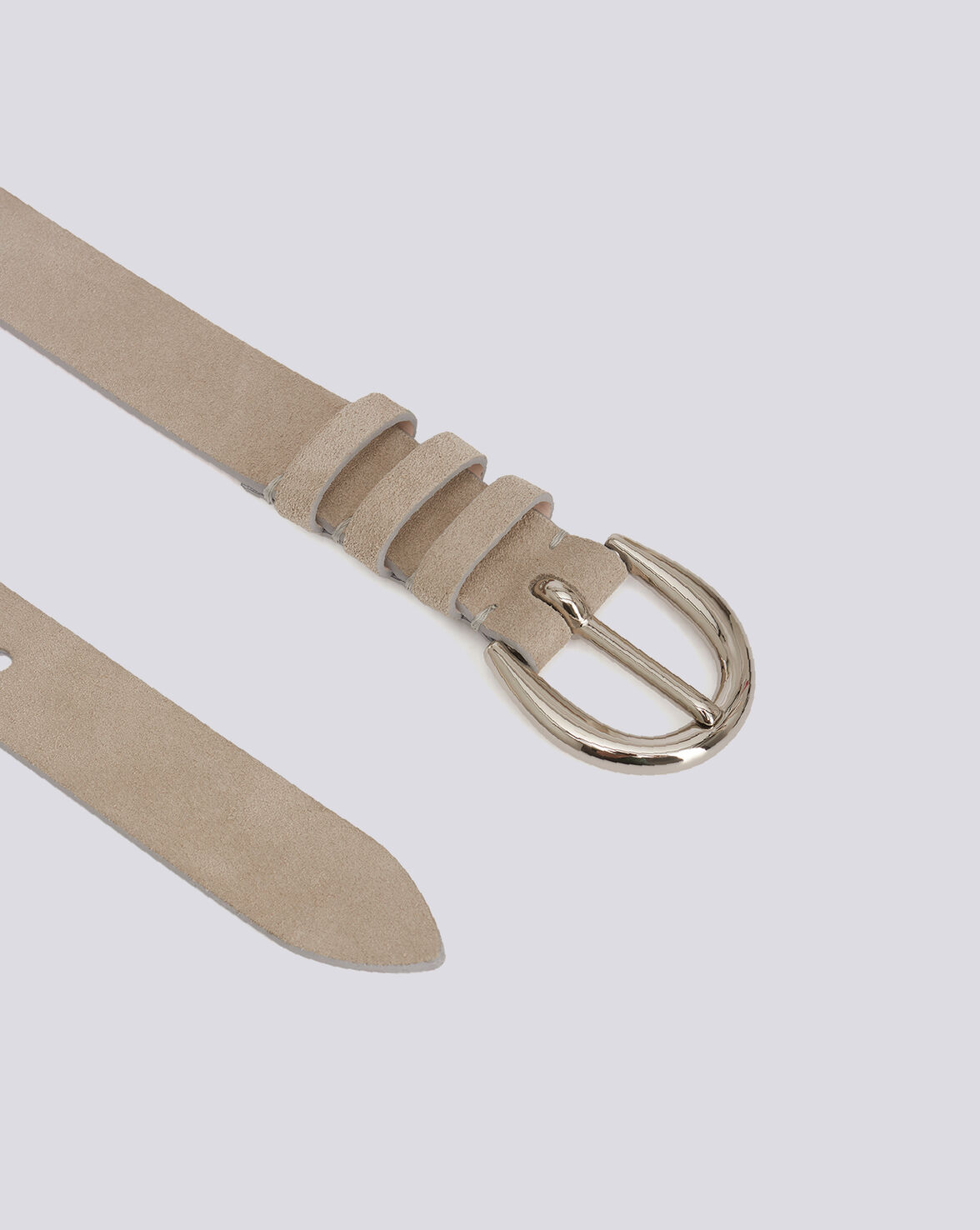PITA CLASSIC SILVER BUCKLE SUEDE BELT image number null