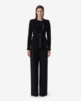 AWA LEATHER TRIMMED WOOL JACKET image number null