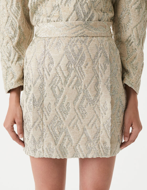 PLEATED LUREX SKIRT