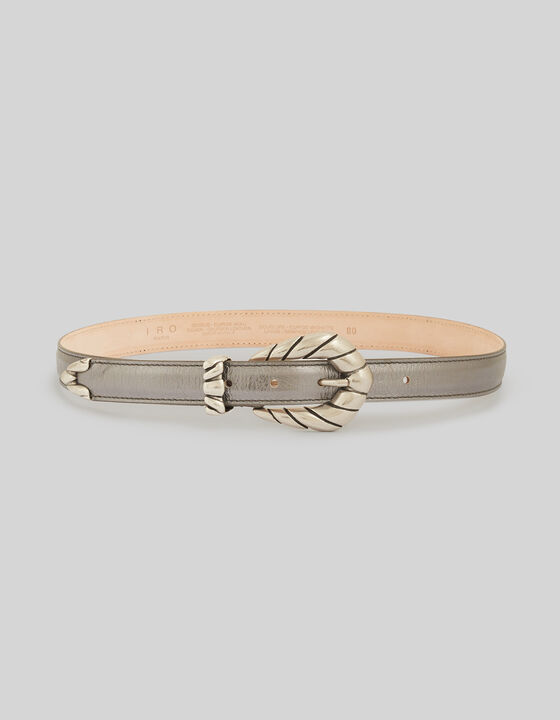 BABY LEATHER BELT WITH SCULPTED BUCKLE