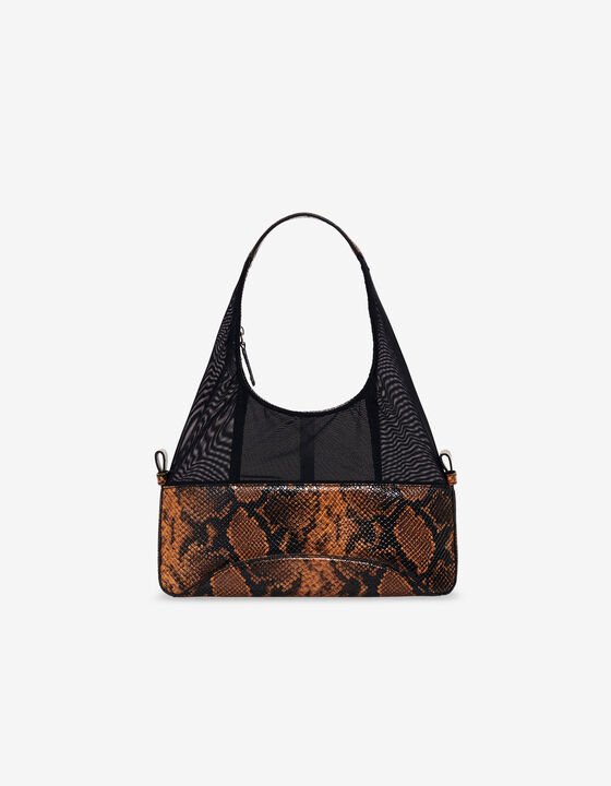 PYTHON DUAL-MATERIAL HOBO BAG