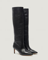 HYGIE KNEE HIGH POINTED LEATHER BOOTS  image number null