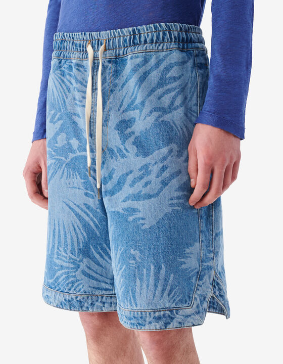 SHORT EN JEAN &Agrave; MOTIF