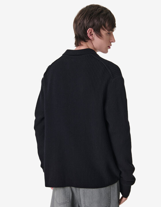 RIBBED KNIT POLO
