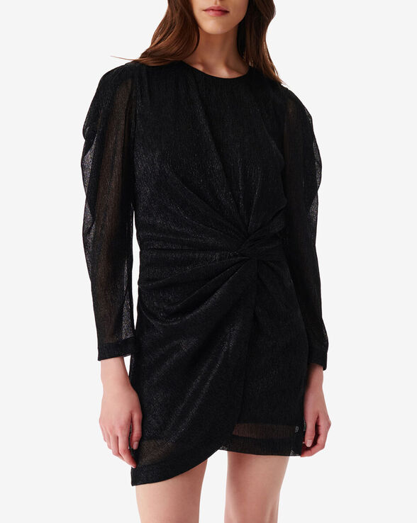 NOWEN SHORT DRAPED ROUND-NECK DRESS