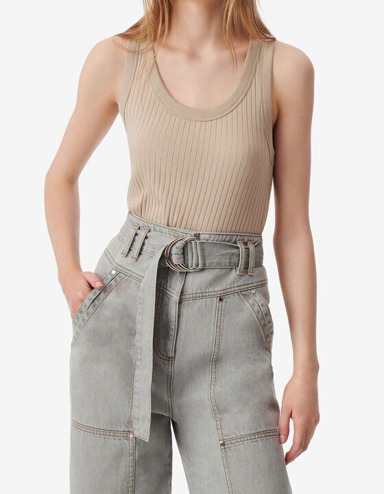 CROPPED RIBBED TANK TOP