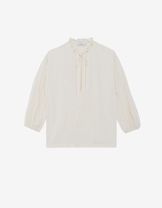 GANITTE V-NECK LACE TIE TOP