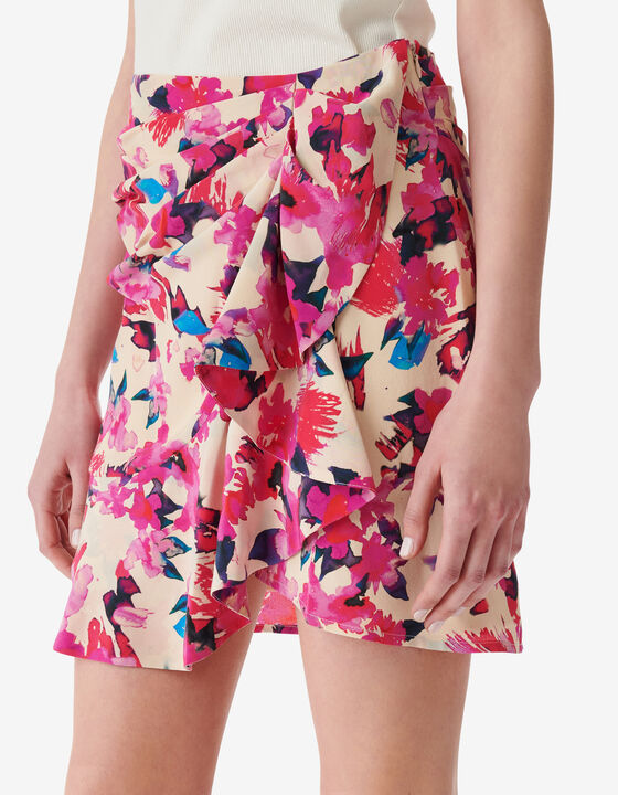 FRILLY PRINTED SKIRT