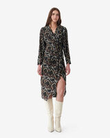 IRO FALL WINTER 24 COLLECTION | AURELIE DRAPED PYTHON PRINT DRESS