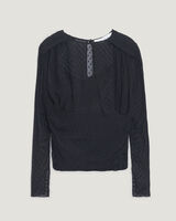 DRAKE SHEER DOTTED BLOUSE TOP image number null
