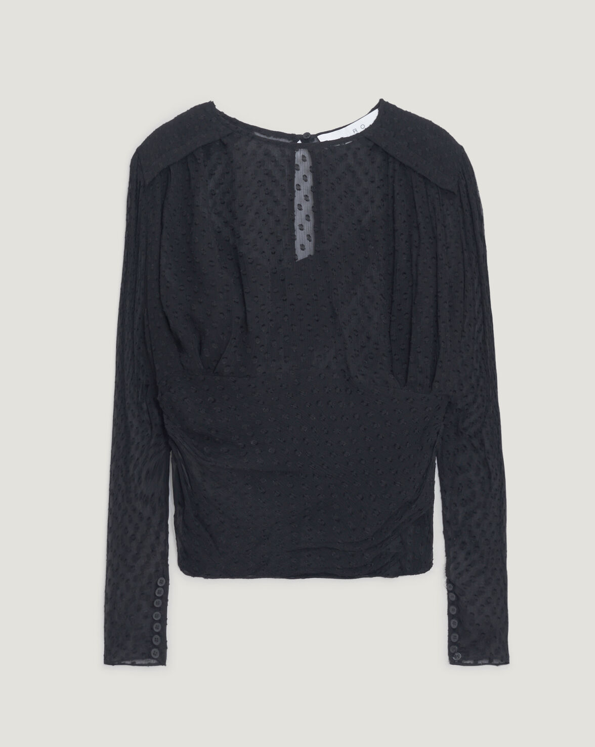 DRAKE SHEER DOTTED BLOUSE TOP image number null