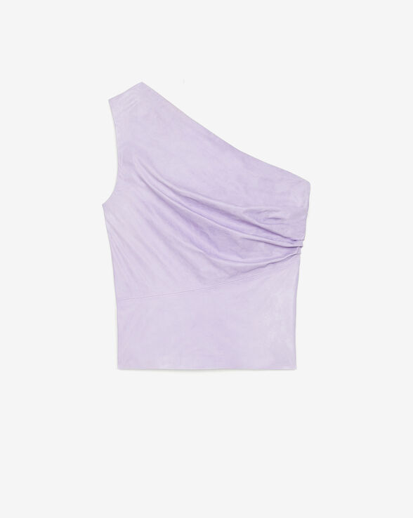 TOP ASYMÉTRIQUE EN CUIR OANA